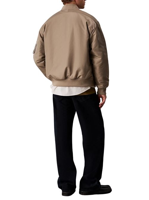 Bomber uomo tortora in nylon Calvin Klein Jeans | 00040EM524PAV